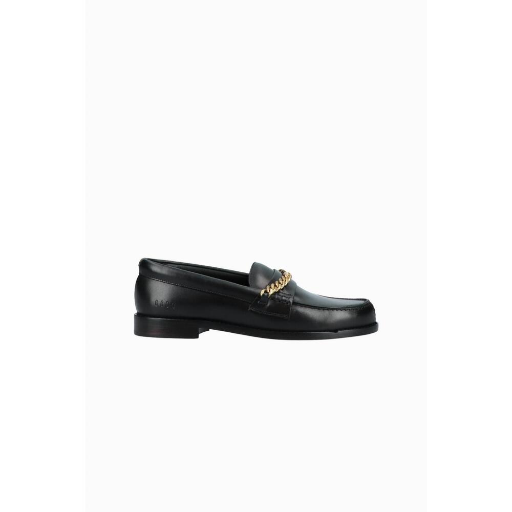 NEW GOLDEN GOOSE men's jerry mocassin with horsy & chain in black